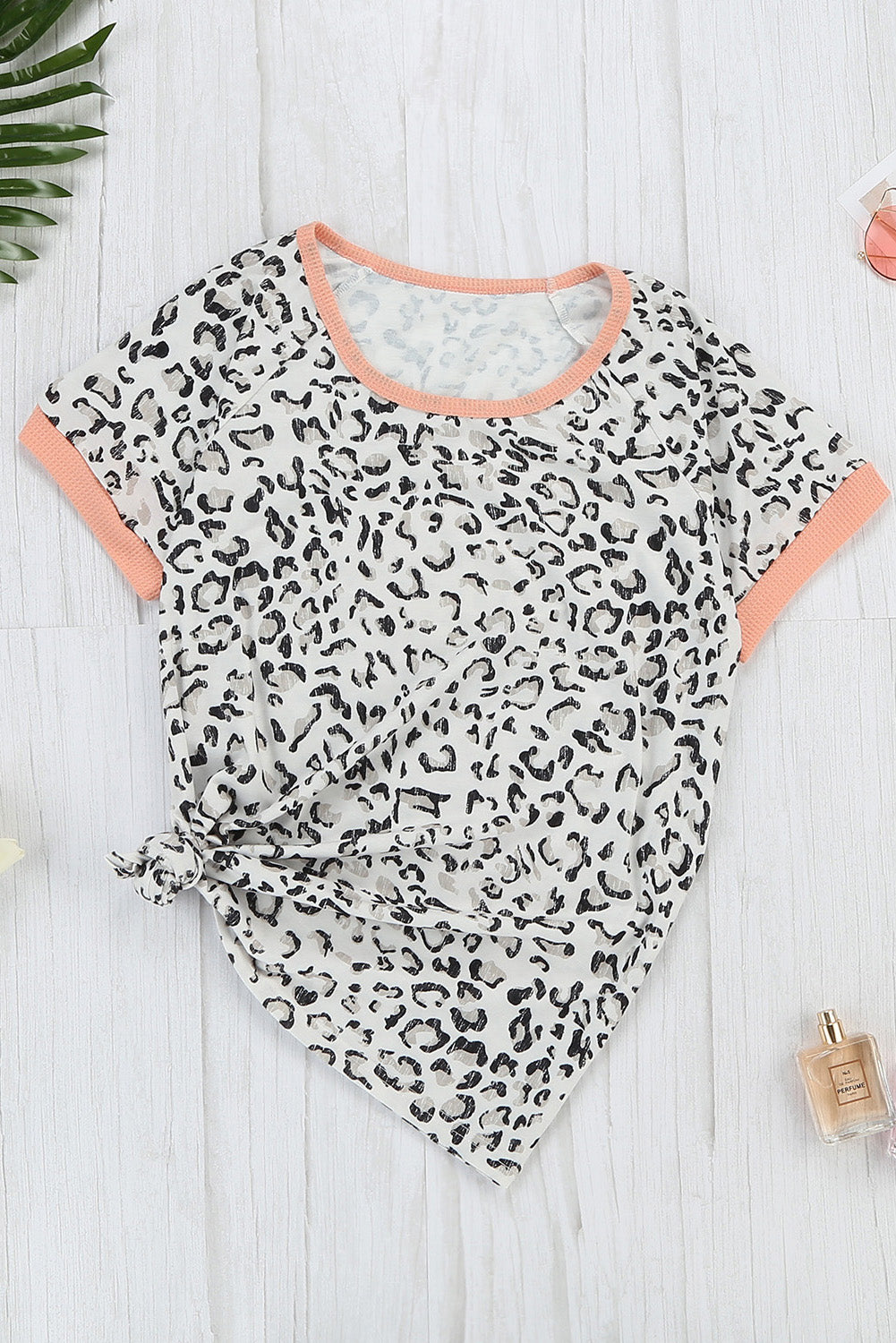 Fuzzy Print Contrast Trim Tank Top