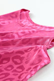 Pink Satin Leopard Tank Top