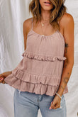 Tiered Ruffled Spaghetti Straps Tank Top