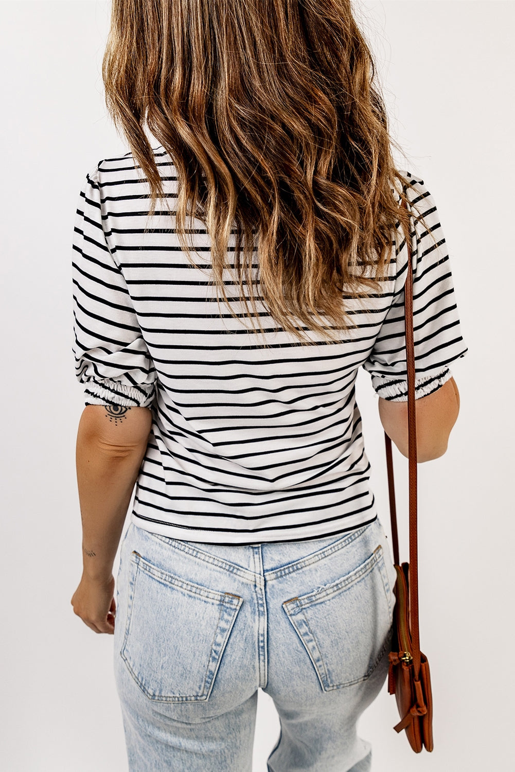 Striped Puff Sleeve Top