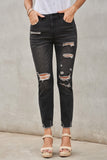 Pantalon en jean boyfriend bleu clair effet vieilli