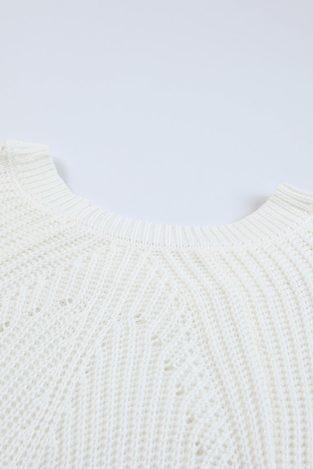 Hollow-out Puffy Sleeve Knit Sweater