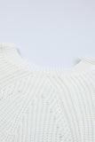 Hollow-out Puffy Sleeve Knit Sweater