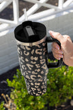 Leopard Print 40OZ Stainless Steel Portable Cup with Handle