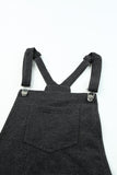 Vintage Washed Drawstring Short Overalls