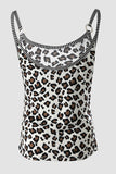 Cheetah Striped Patchwork Low-Back Cut Tank Top