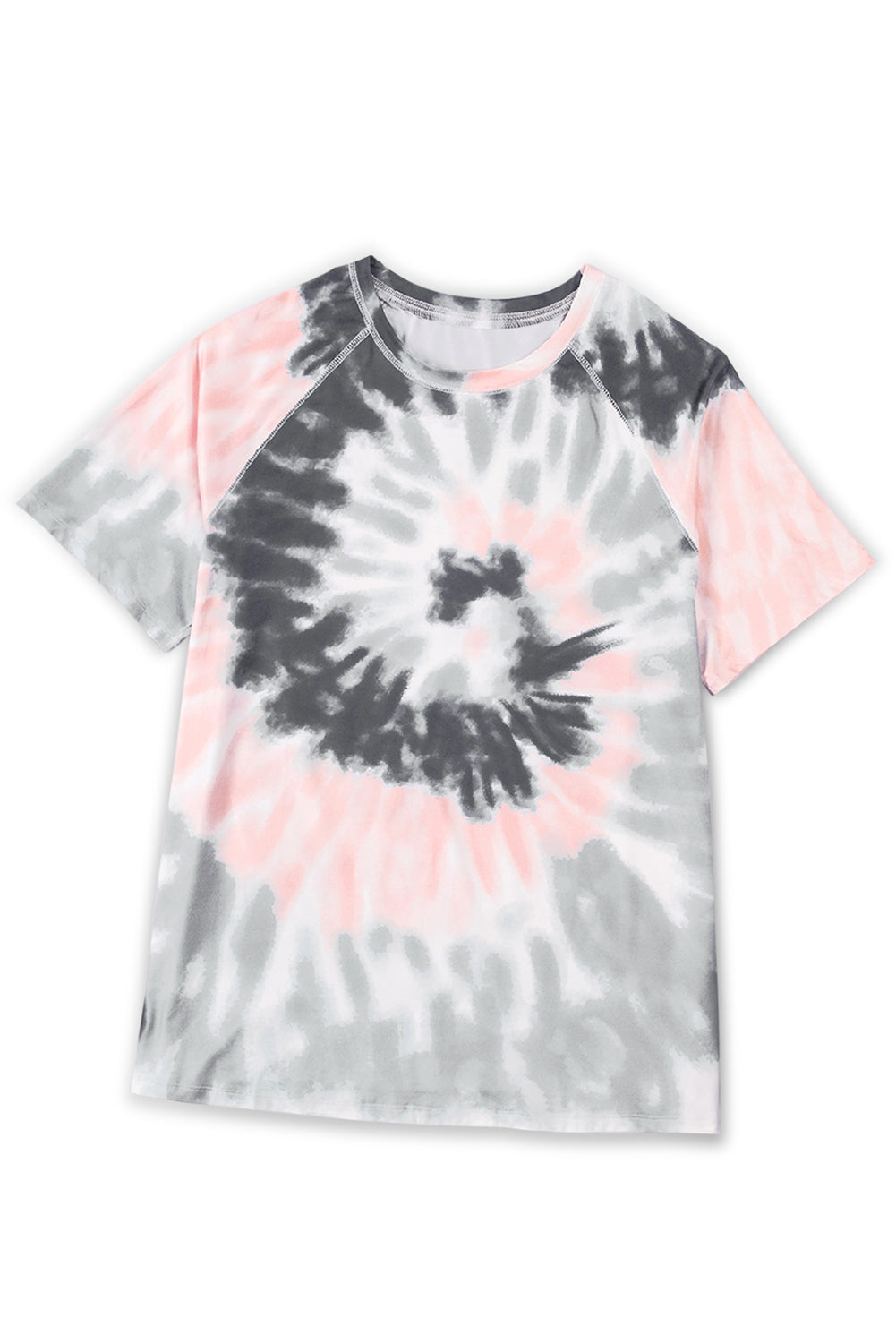 T-shirt gris tie-dye à manches raglan grande taille