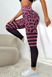 Leopard Stripe Patch Butt Lifting High Waist Yoga Pants