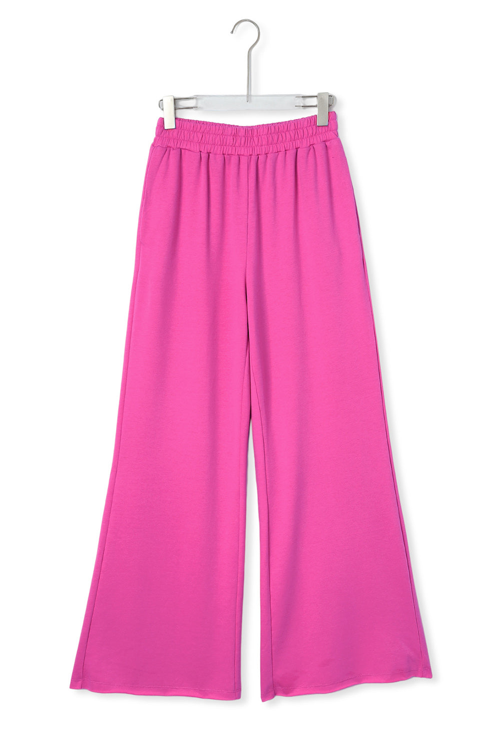 Elastic Waist Pocketed Wide Leg Pants