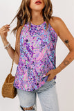 Tropical Floral Print Racerback Tank Top