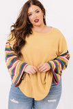 Serape Striped Bell Sleeve Plus Size Top