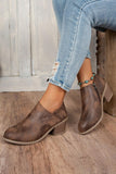 Philippine Gray Tulip Opening Suede Ankle Boots