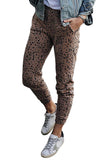 Animal Spots Pocketed Casual Skinny Pants