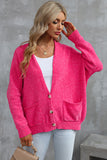 Buttons Front Pocketed Sweater Cardigan