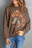 Orange Drop Shoulder Crew Neck Pullover Sweatshirt