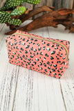 Leopard Print Zipped Cuboid Cosmetic Bag 19*8*9cm