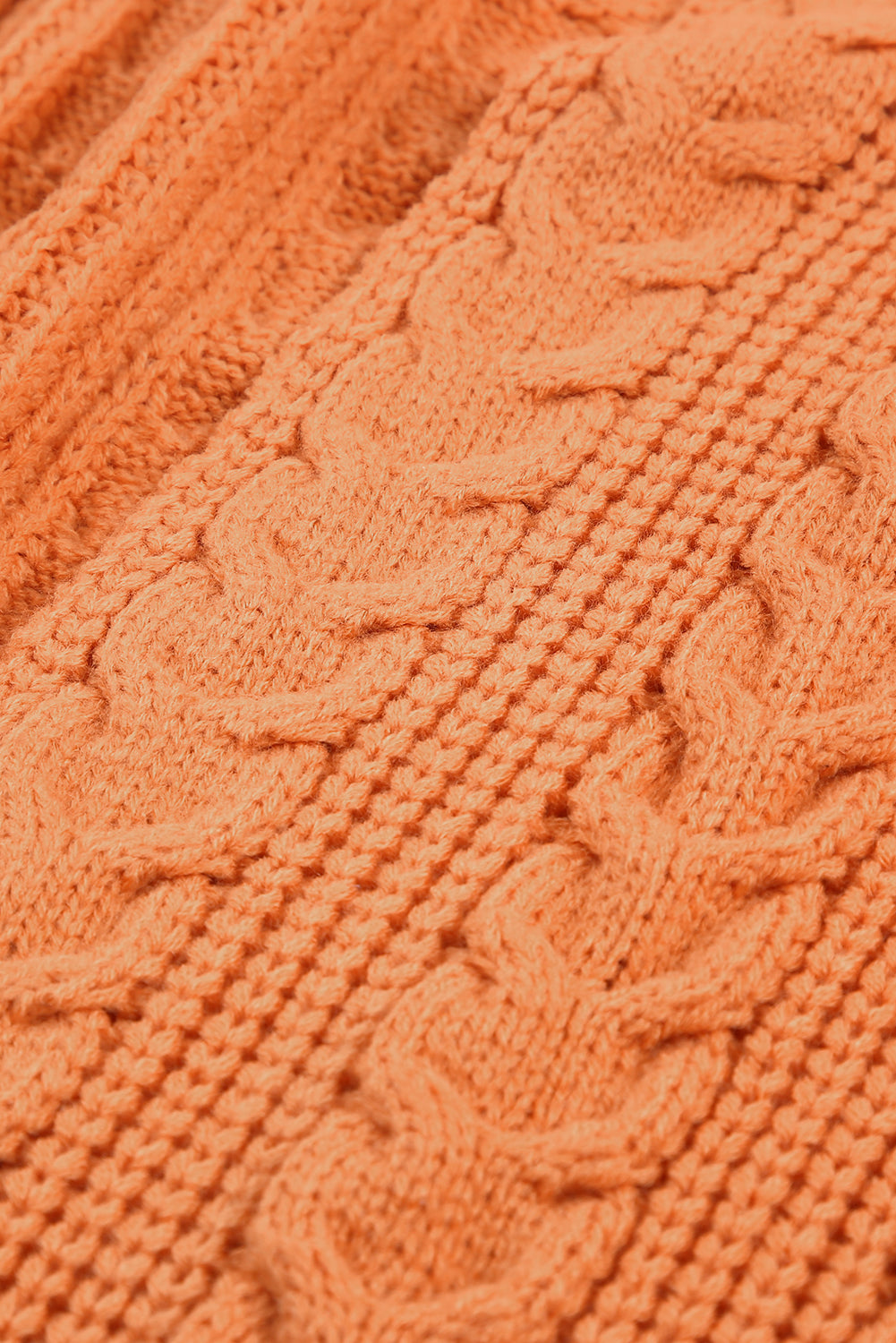 Cardigan orange ouvert sur le devant en grosse maille 