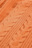 Cardigan orange ouvert sur le devant en grosse maille 