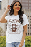 T-shirt ras du cou graphique NASHVILLE MUSIC CITY blanc