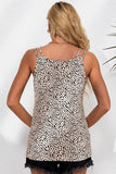 Leopard Print Ladder Keyhole Tank Top