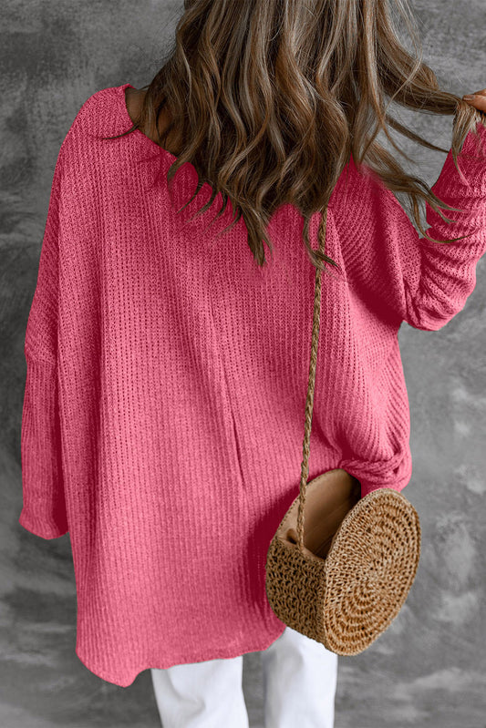 Slouchy Dolman Sleeve High Low Sweater