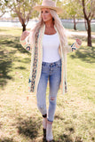 Aztec Print Open Front Cardigan