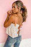 Tied Shoulder Floral Print Babydoll Tank