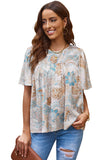 Paisley Print Wide Sleeves Loose Blouse