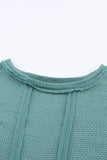 Exposed Seam Waffle Knit Loose Top