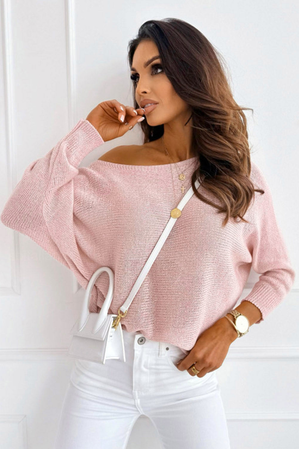 Ribbon Bow Knot Dolman Sleeve Sweater