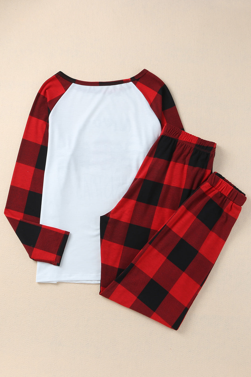 Plaid Merry Christmas Graphic Loungewear Set