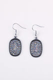 Boucles d'oreilles crochet en argent antique plein de diamants