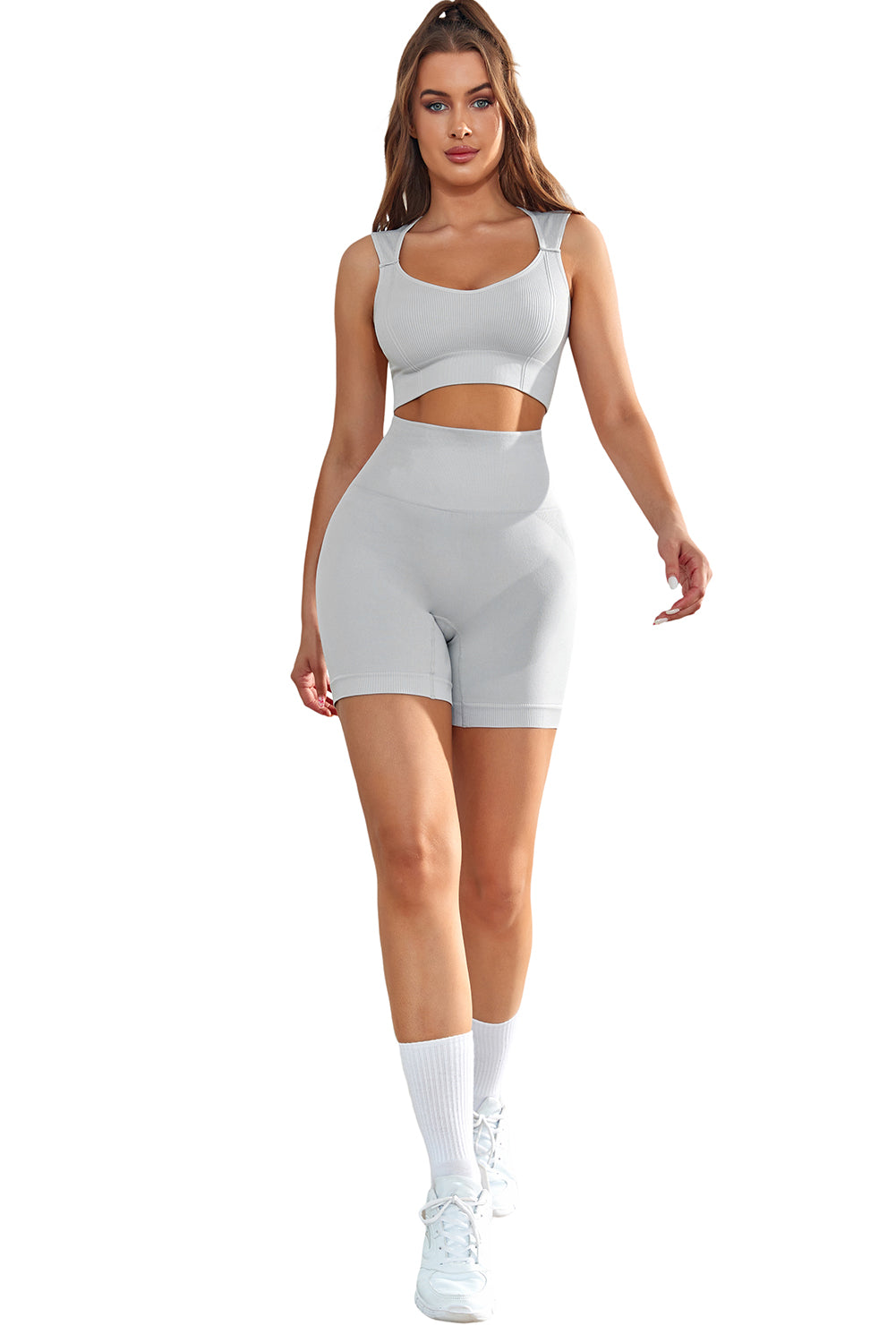 Joint Straps Sleeveless Ribbed Gym Top