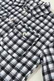 Plaid Print Chest Pockets Buttoned Tunic Shacket