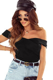 Ribbed Criss Cross Off Shoulder Top