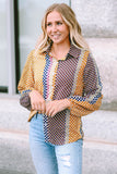 Dot Print Long Sleeve Button Down Shift Shirt