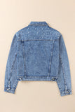 Pearl Turn Down Collar Denim Jacket