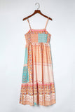 Boho Patchwork Print Square Neck Sundress