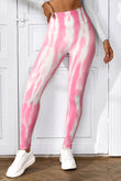 Pantalon actif froissé rose tie-dye