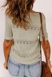 Crochet Hollow-out Short Sleeve T-shirt