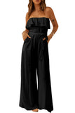 Ruffled Bandeau Wide Leg Jumpsuit