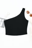 One Shoulder Sleeveless Crop Top