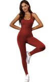 Cutout Racerback Seamless Yoga Jumpsuit