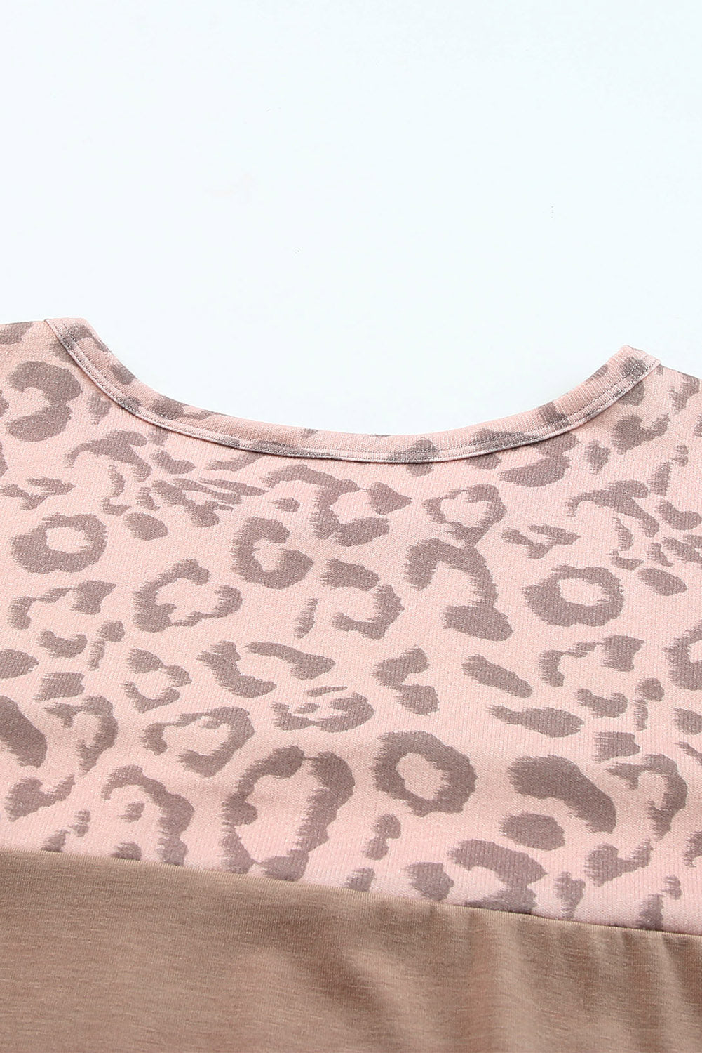 Leopard Yoke Color Block T Shirt