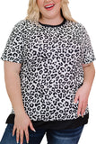 Camouflage Print Round Neck T-shirt with Slits