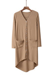 Selected Button Pocketed High Low Cardigan