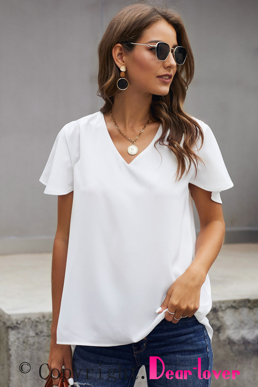 V Neck Short Sleeve Tee