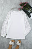 Lace Crochet Long Sleeve Top