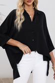 3/4 Puff Sleeve Oversize Shirt