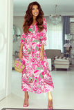 Surplice V Neck Floral Maxi Dress